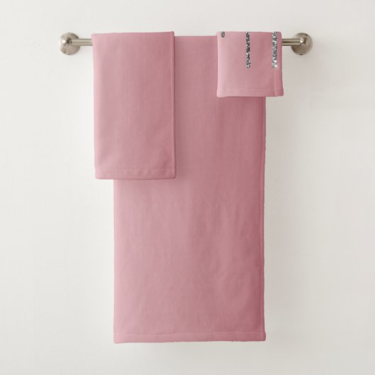 Trendy Rose Gold Pink Silver Glitzer Tropfen Spark Badhandtuch Set (Insitu)