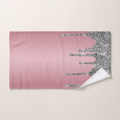 Trendy Rose Gold Pink Silver Glitzer Tropfen Spark Badhandtuch Set (Handtuch)