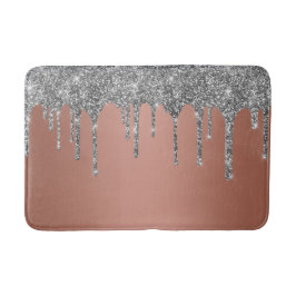 Trendy Rose Gold Silver Glitzer Tropfen Sparkone Badematte