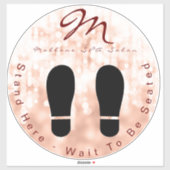 Trendy Rose Gold Sparkling WELLNESS-CENTER Salon F Aufkleber (Blatt)