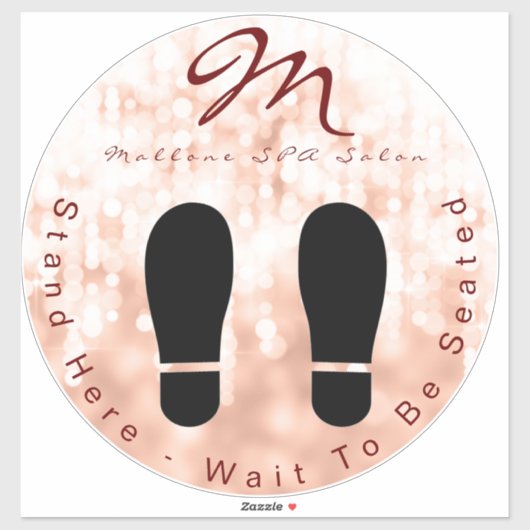 Trendy Rose Gold Sparkling WELLNESS-CENTER Salon F Aufkleber (Blatt)