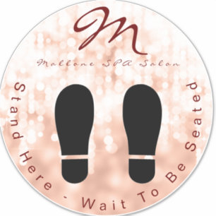 Trendy Rose Gold Sparkling WELLNESS-CENTER Salon F Aufkleber