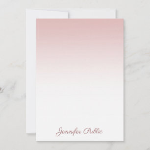 Trendy Rose Gold Template Handgeschriebener Skript Mitteilungskarte