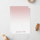 Trendy Rose Gold Template Handgeschriebener Skript Mitteilungskarte (Vorderseite/Rückseite Beispiel)