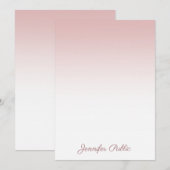 Trendy Rose Gold Template Handgeschriebener Skript Mitteilungskarte (Vorne/Hinten)