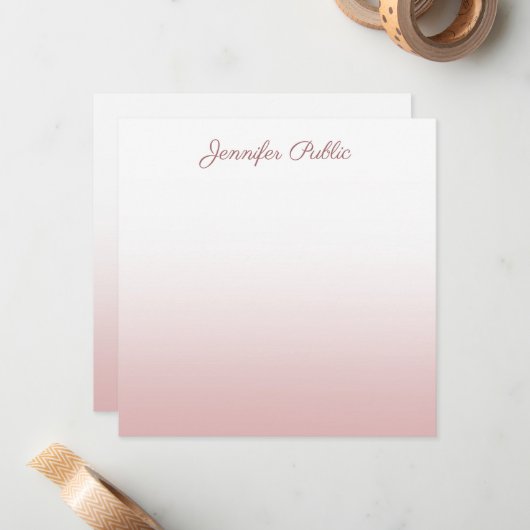 Trendy Rose Gold Template Kalligraphischer Skriptn Mitteilungskarte (Vorderseite/Rückseite Beispiel)