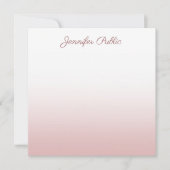 Trendy Rose Gold Template Kalligraphischer Skriptn Mitteilungskarte (Vorderseite)