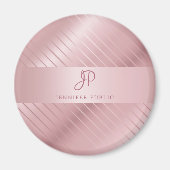 Trendy Rose Gold Template Mit Monogramm modern Magnet (Vorne)