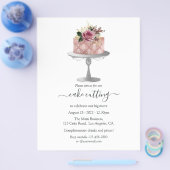 Trendy Rose Gold und Silver Floral Cake Cutting Flyer (Einzeln)