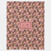 Trendy rose gold watercolor leopard skin cozy fleecedecke (Vorderseite)