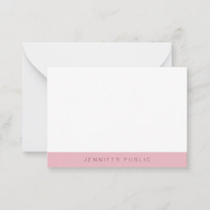 Trendy Rose Gold Weißes einfaches Template Elegant Mitteilungskarte