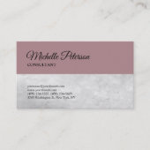 Trendy Rose Gray Minimalistisch Classic Schlicht Visitenkarte (Vorderseite)