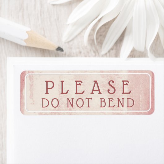 Trendy Rose Grunge BITTE NICHT BEND Mailing Label (Insitu)
