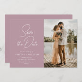 trendy Rose Hochzeit staubige Schrift speichern da Save The Date (Vorne/Hinten)