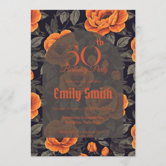 Trendy Rose Luxury Nature-Inspired Parties Einladung (Vorderseite)