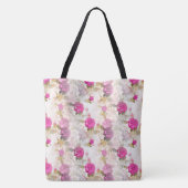 Trendy Rose Mit Monogramm Tote Bag Tasche (Rückseite)