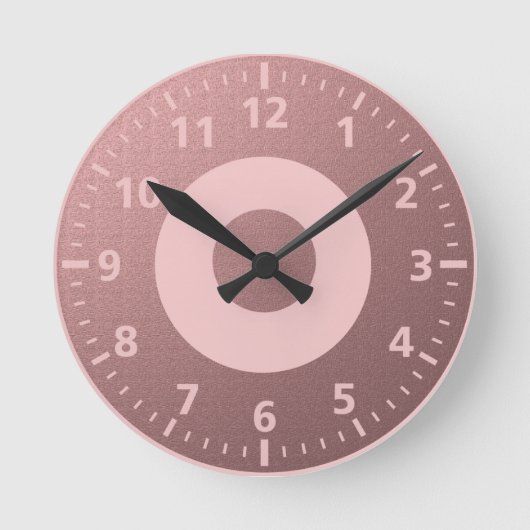 Trendy Rose Pink Glitzer Runde Wanduhr (Vorderseite)