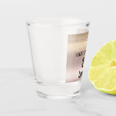 Trendy Rose Pink Gold Metallic Tropfen 21. Geburts Schnapsglas (Links)