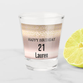 Trendy Rose Pink Gold Metallic Tropfen 21. Geburts Schnapsglas