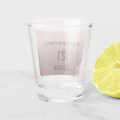 Trendy Rose Pink Gold Metallic Tropfen 21. Geburts Schnapsglas (Rückseite)