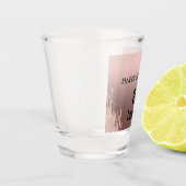 Trendy Rose Pink Gold Metallic Tropfen 21. Geburts Schnapsglas (Links)