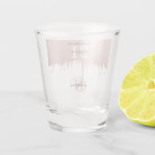 Trendy Rose Pink Gold Metallic Tropfen 21. Geburts Schnapsglas (Rückseite)