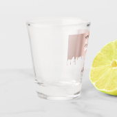 Trendy Rose Pink Gold Metallic Tropfen 21. Geburts Schnapsglas (Links)