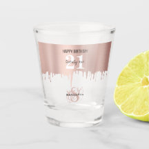 Trendy Rose Pink Gold Metallic Tropfen 21. Geburts