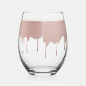 Trendy Rose Pink Gold Metallic Tropfen 21. Geburts Weinglas Ohne Stiel (Rechts)