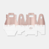 Trendy Rose Pink Gold Metallic Tropfen Monogram Geschenkschachtel (Ungefaltet)