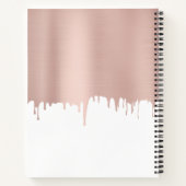 Trendy Rose Pink Gold Metallic Tropfen Monogram Notizblock (Rückseite)