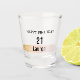 Trendy Rose Pink GoldDrips 21. Geburtstag Shot Gla Schnapsglas