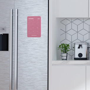 Trendy Rose Pink Volljährig 2024 Kalender Magnet