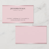Trendy Rosegold Moderne Elegante einfache Vorlage Visitenkarte (Vorne/Hinten)
