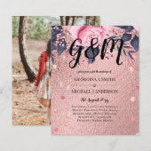 Trendy ROSEGOLD Wedding Metallic Pink Navy Glitzer (Vorne/Hinten)