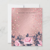 Trendy ROSEGOLD Wedding Metallic Pink Navy Glitzer (Rückseite)