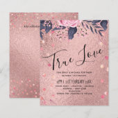 Trendy ROSEGOLD Wedding Metallic Pink Navy Glitzer (Vorne/Hinten)