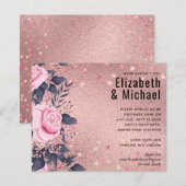 Trendy ROSEGOLD Wedding Metallic Pink Navy Glitzer (Vorne/Hinten)