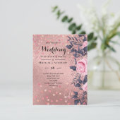 Trendy ROSEGOLD Wedding Metallic Pink Navy Glitzer (Stehend Vorderseite)