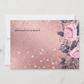 Trendy ROSEGOLD Wedding Metallic Pink Navy Glitzer (Rückseite)