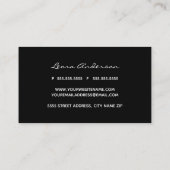 Trendy Rosen-Gold-, Marmor- und Schwarzeabstrakte Visitenkarte (Rückseite)