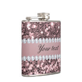 Trendy Rosen-GoldImitat-Glitzer und Diamanten Flachmann (Rechts)