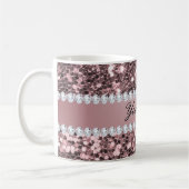 Trendy Rosen-GoldImitat-Glitzer und Diamanten Kaffeetasse (Links)