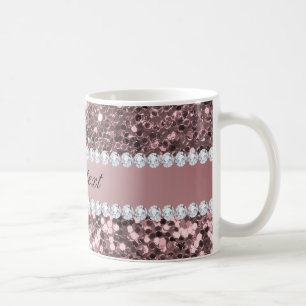 Trendy Rosen-GoldImitat-Glitzer und Diamanten Kaffeetasse