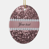 Trendy Rosen-GoldImitat-Glitzer und Diamanten Keramikornament (Rechts)