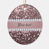 Trendy Rosen-GoldImitat-Glitzer und Diamanten Keramikornament (Links)