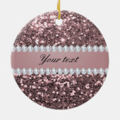 Trendy Rosen-GoldImitat-Glitzer und Diamanten Keramikornament (Hinten)