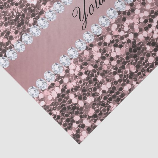 Trendy Rosen-GoldImitat-Glitzer und Diamanten Seidenpapier (Ausschnitt)