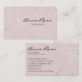 *~* Trendy Rosen-Goldmodernes Folien-Rosa Visitenkarte (Vorne/Hinten)