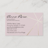 *~* Trendy Rosen-Goldmodernes Folien-Rosa Visitenkarte (Rückseite)